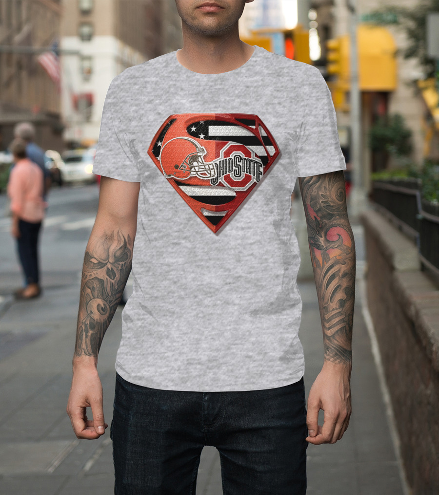 Ohio State Superman Browns Buckeye Pride T-Shirt