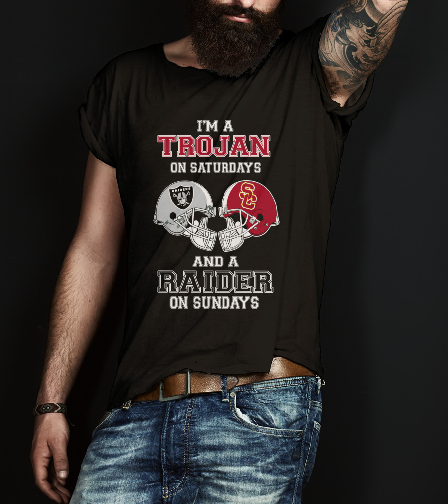 I'm A Trojan On Saturdays And A Raider On Sundays T-Shirt