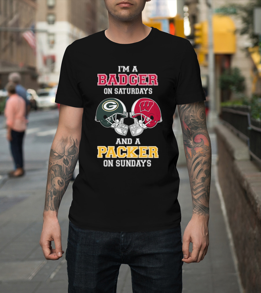 I'm A Badger On Saturdays And A Packer On Sundays T-Shirt