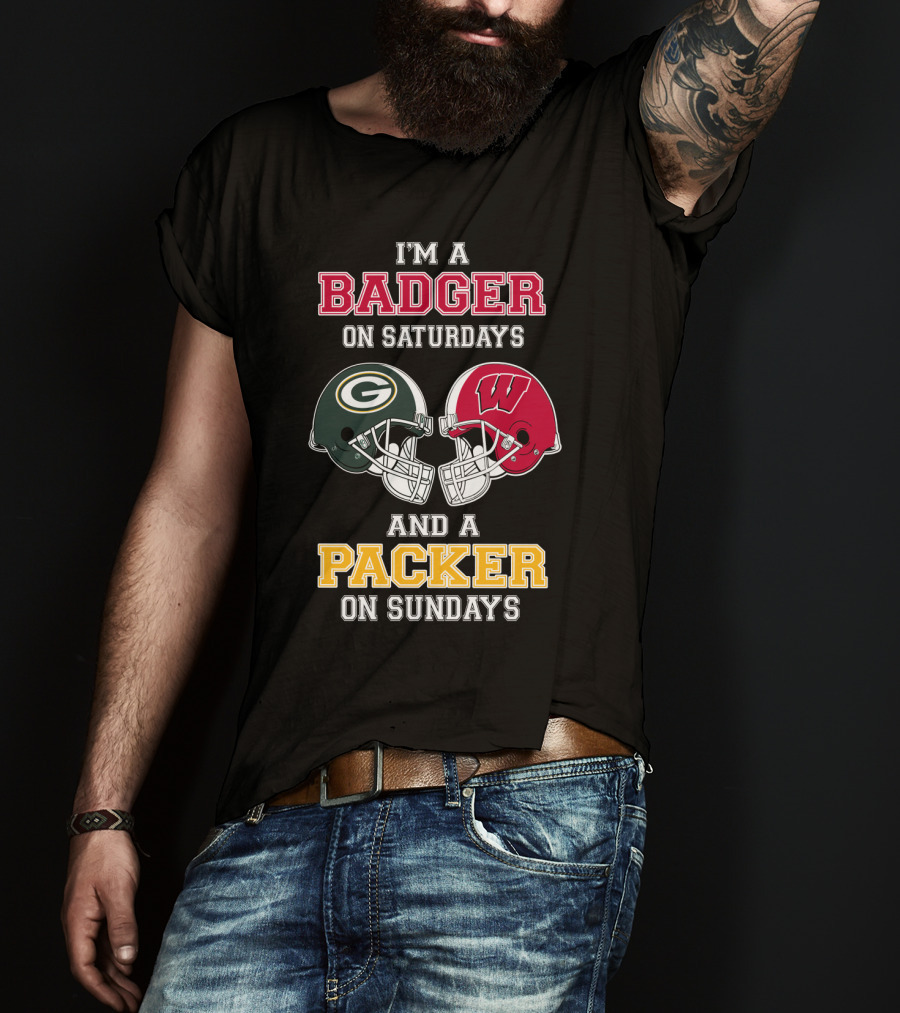 I'm A Badger On Saturdays And A Packer On Sundays T-Shirt