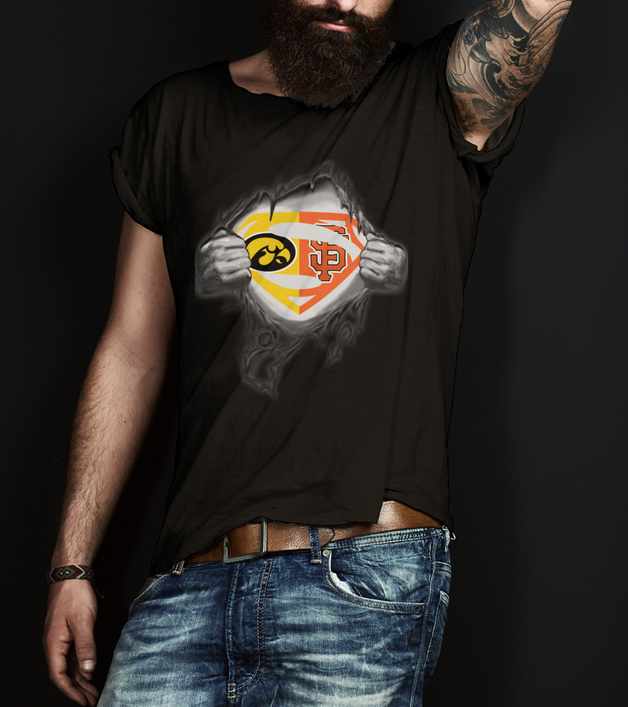Hawkeyes San Francisco Giants Superman Logo Fusion T-Shirt