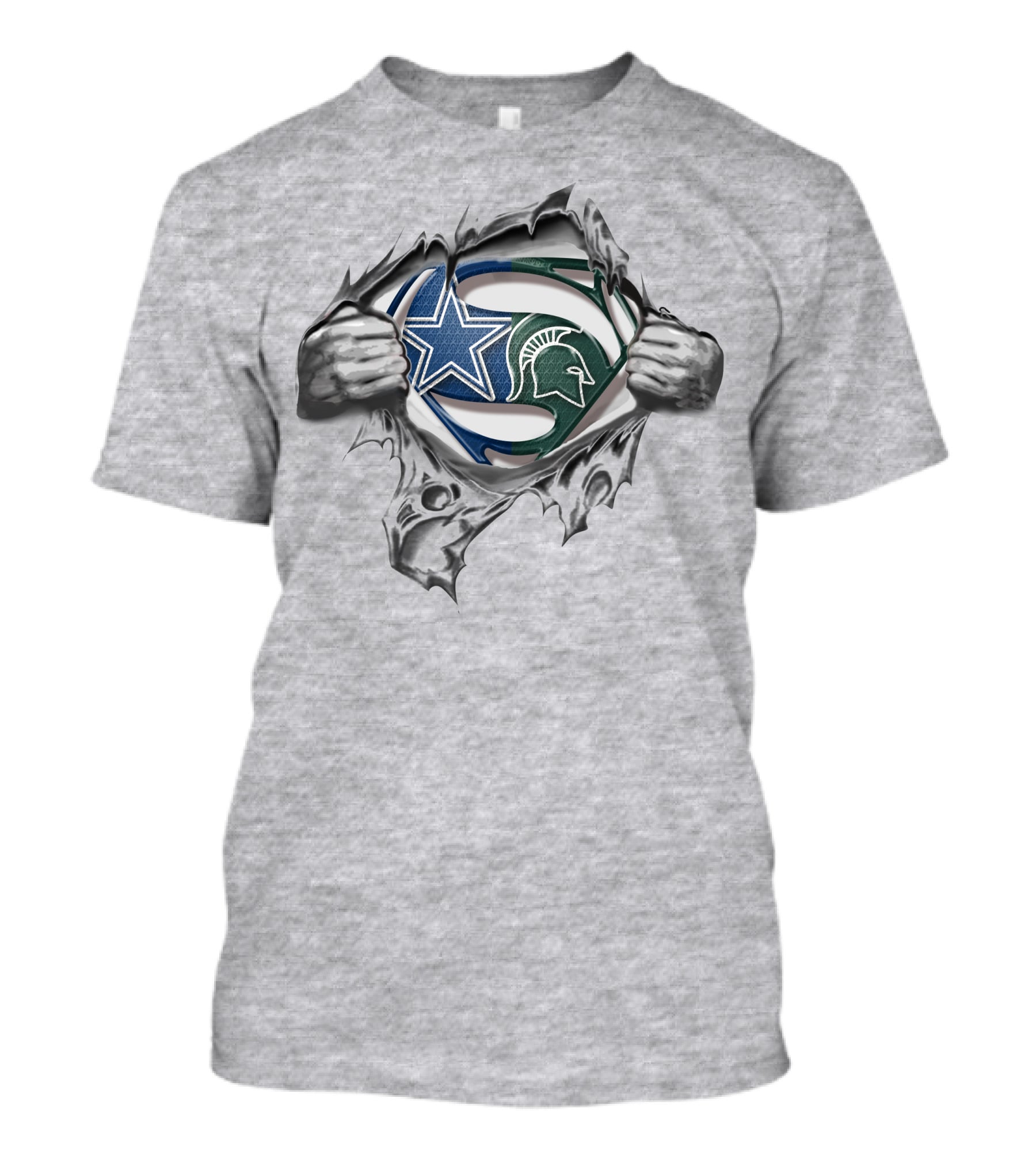Cowboys Michigan State Spartans Superman Logo Mashup T-Shirt