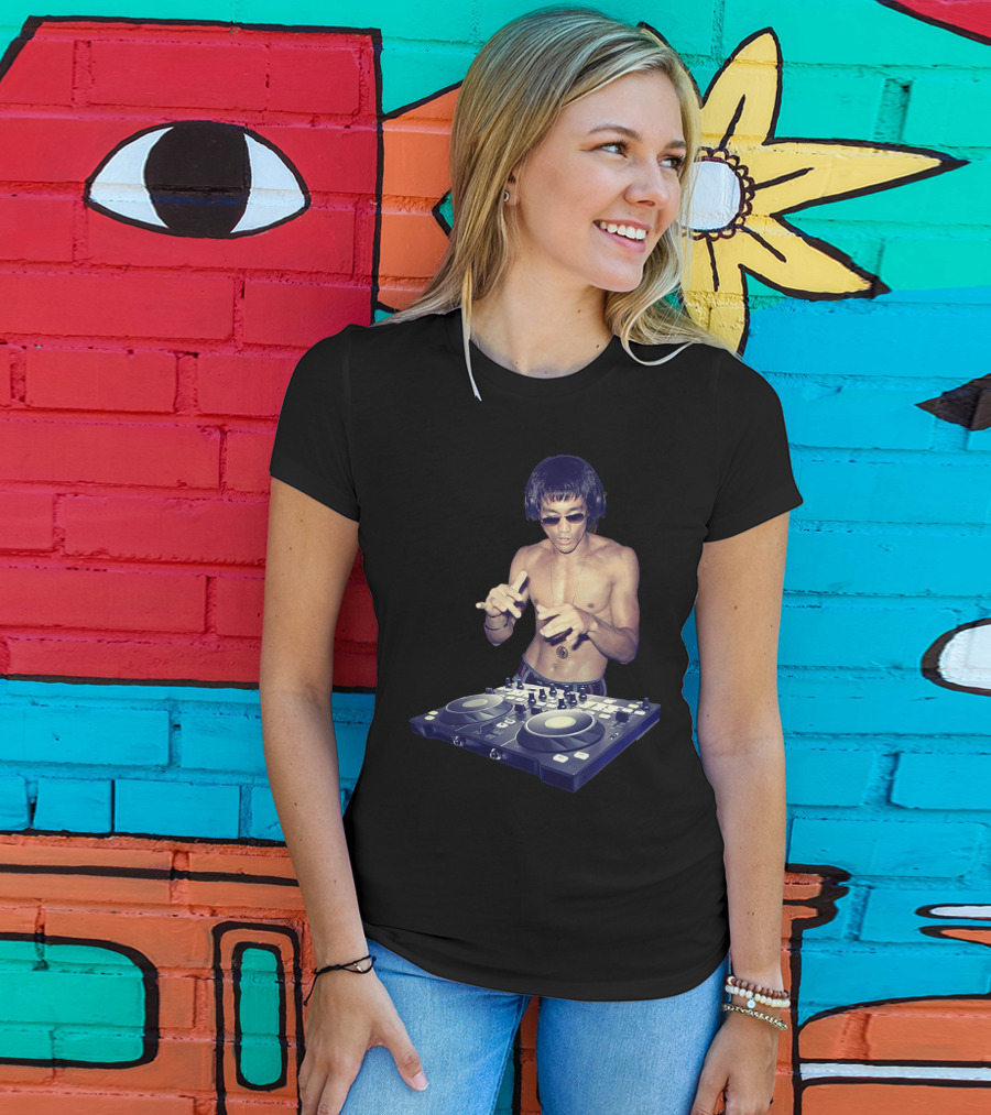 Bruce Lee DJ Mixing Martial Arts Humor Gym MMA Training T-Shirt