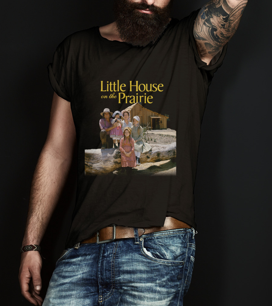 Little House On The Prairie Family In Rustic Homestead Setting T-Shirt