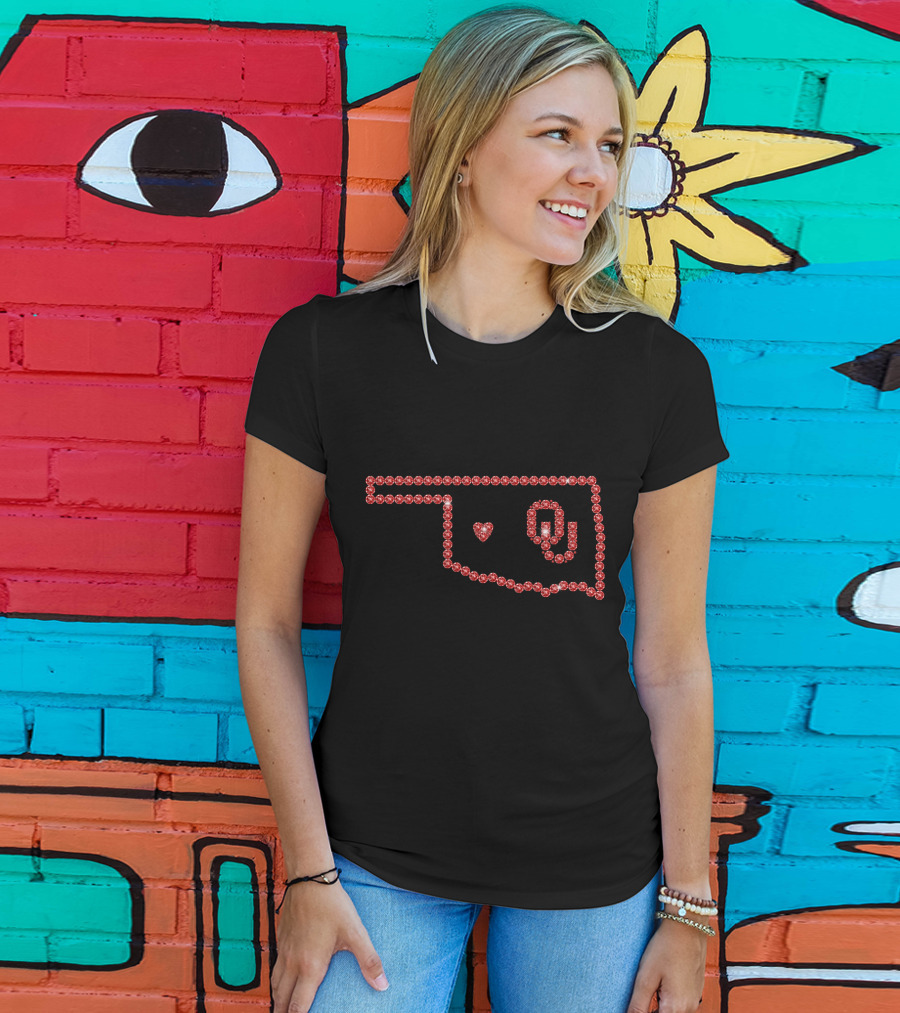 Sooners OU Love Oklahoma Red Crystals T-Shirt