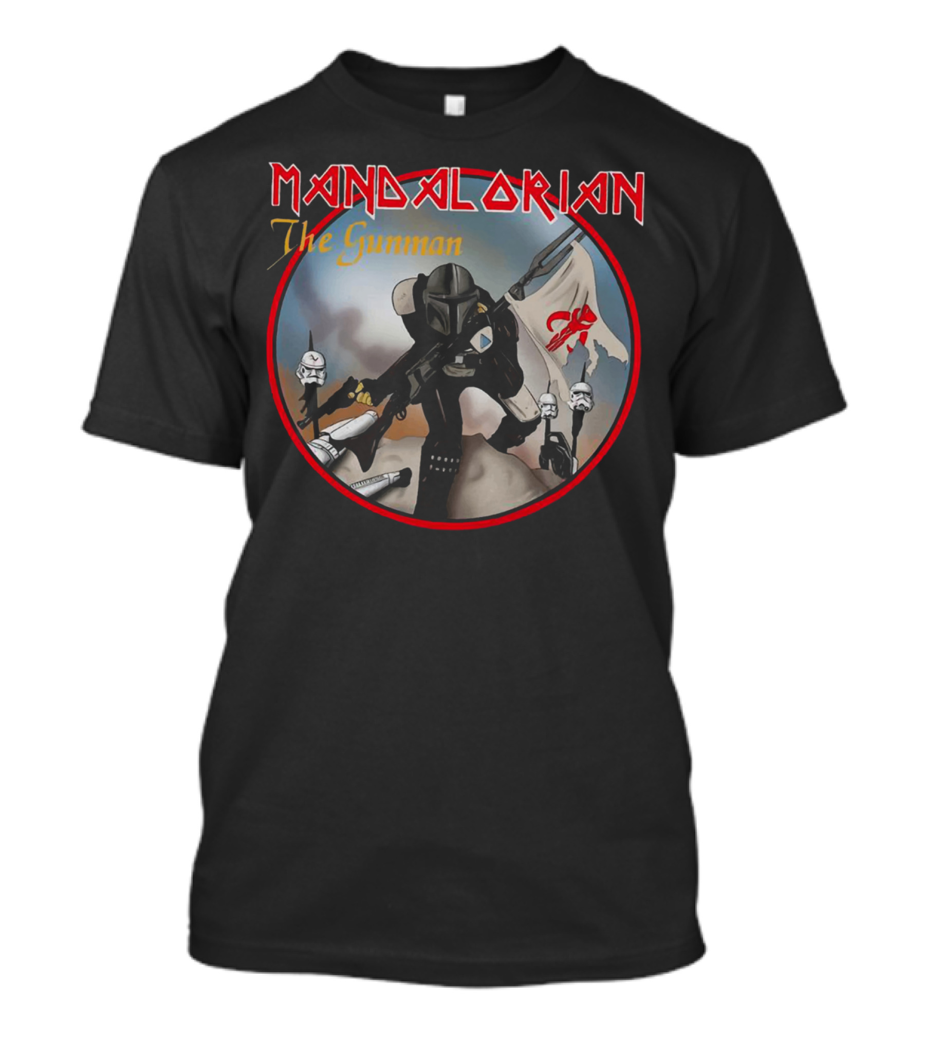 Mandalorian The Gunman Warrior With Imperial Helmets And Banner T-Shirt