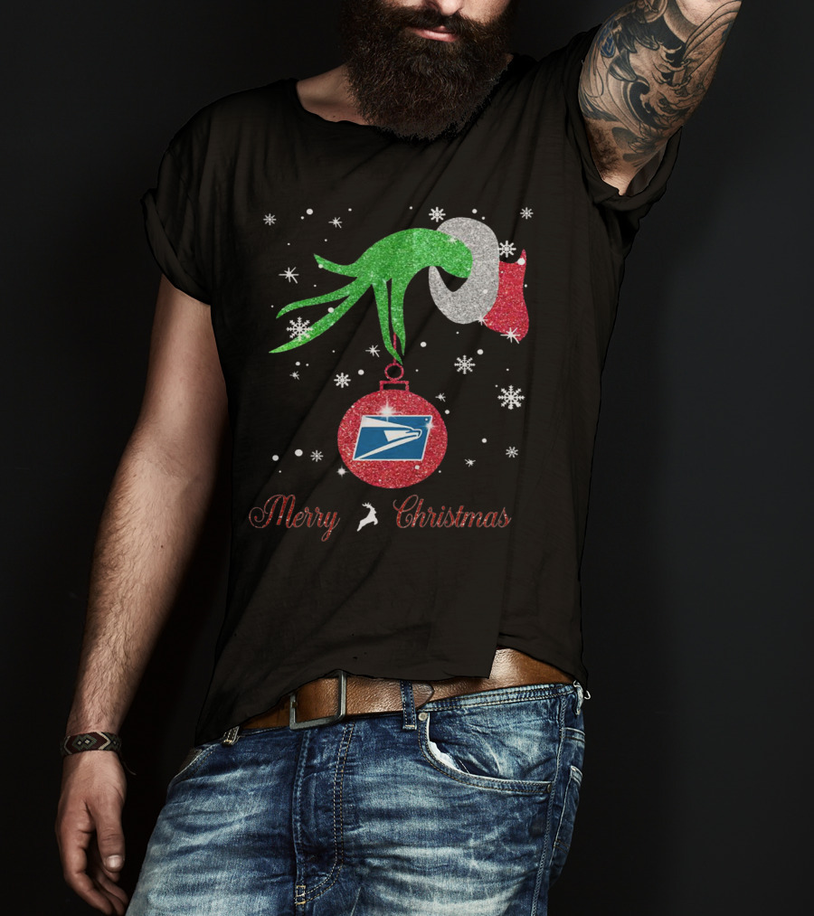 Merry Christmas Grinch Holding USPS T-Shirt