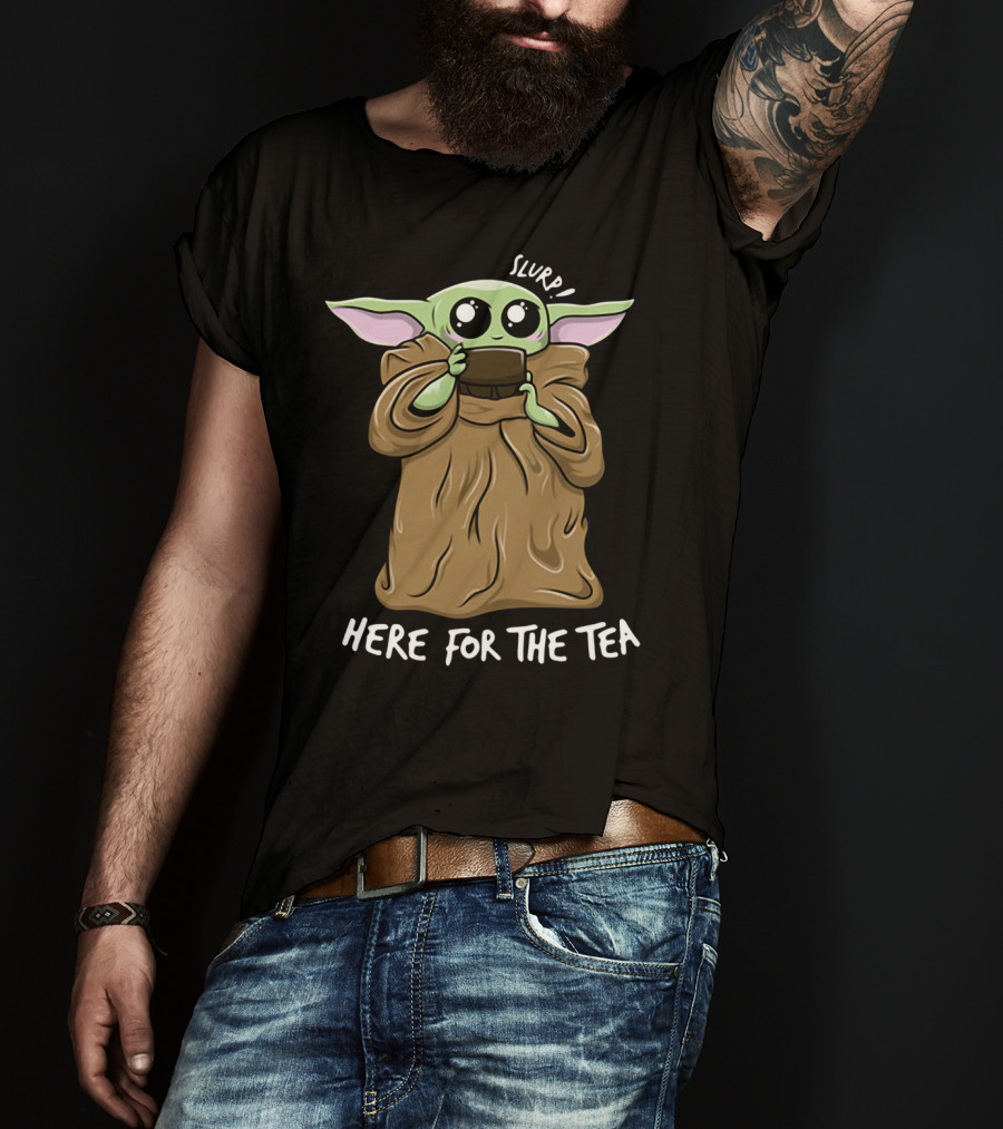 Baby Yoda Kawaii Slurp Here For The Tea Meme T-Shirt