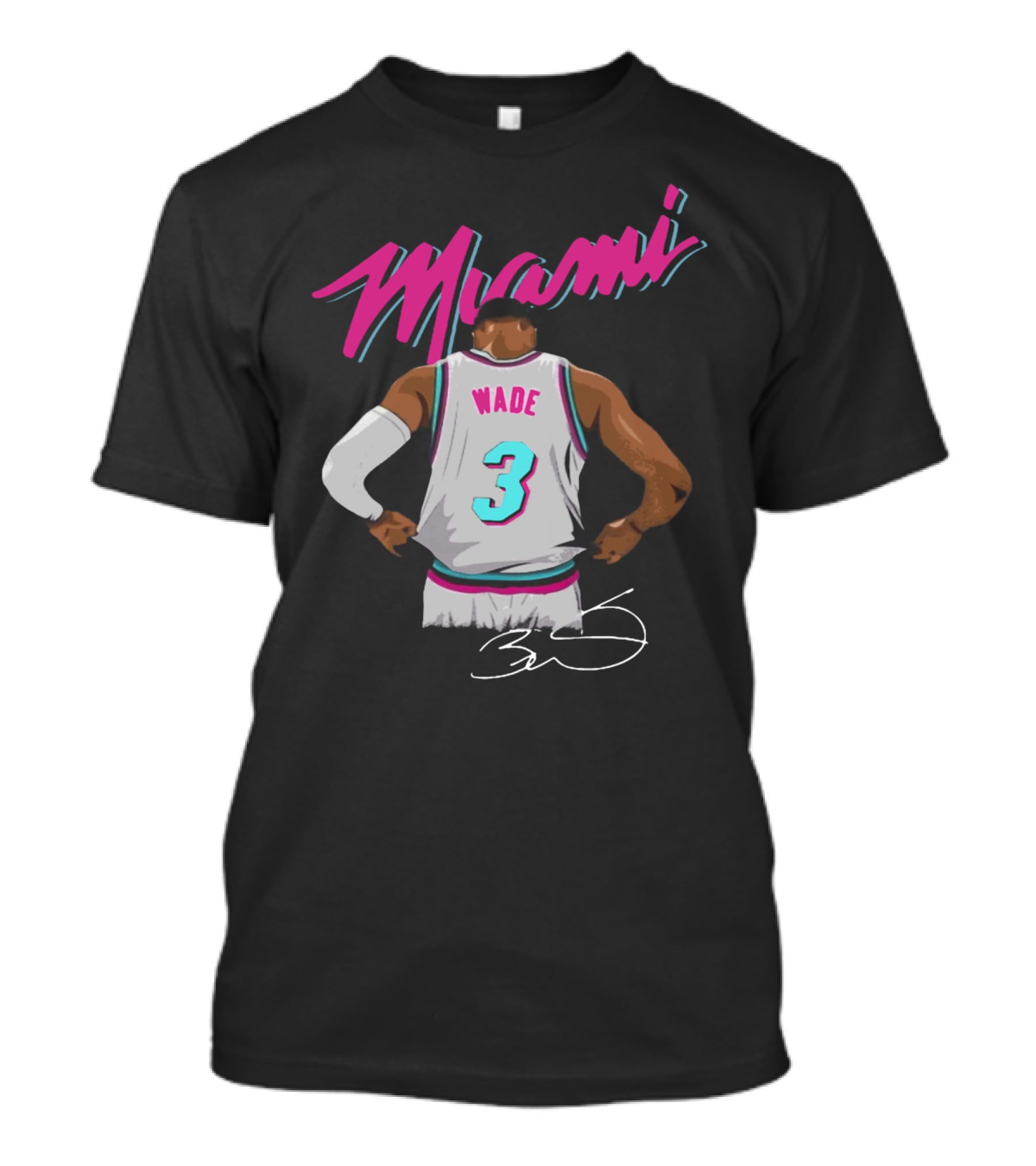 Dwyane Wade Miami Heat Number 3 Signature T-Shirt