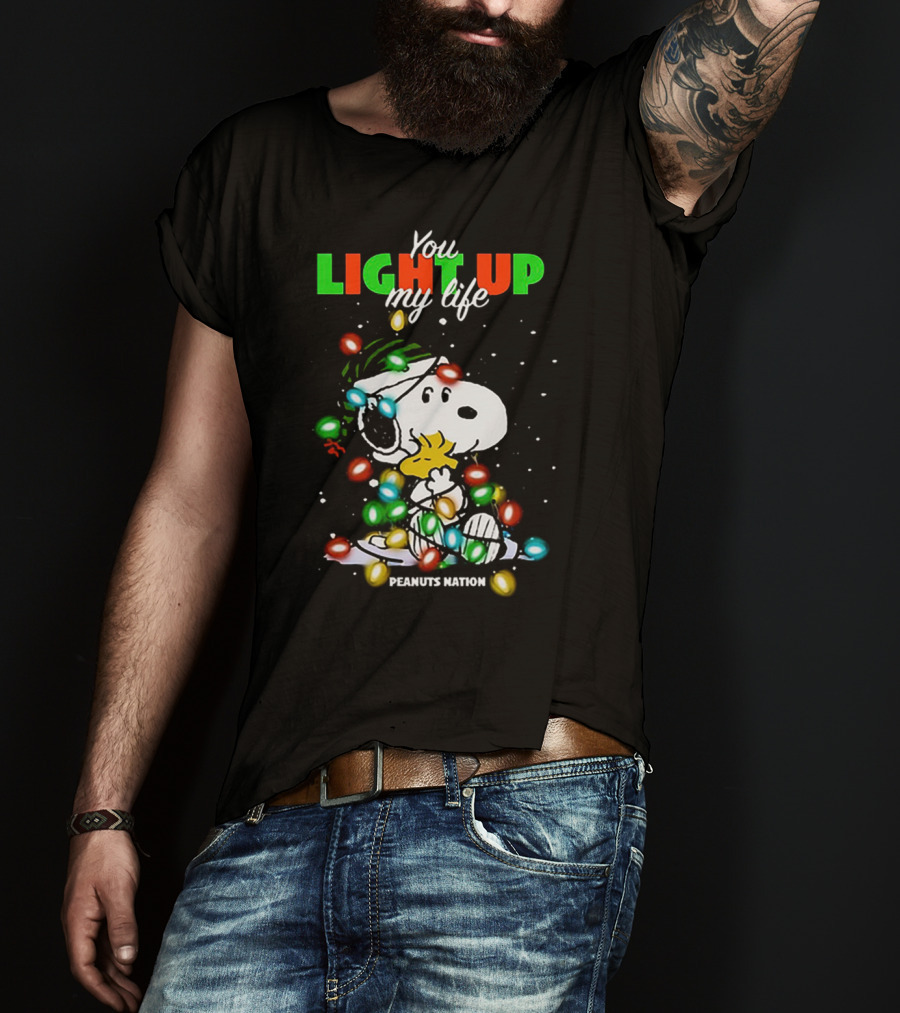 You Light Up My Life Snoopy Peanuts Nation Christmas Lights T-Shirt