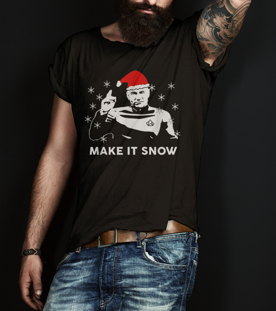 Star Trek Santa Make It Snow Christmas T-Shirt
