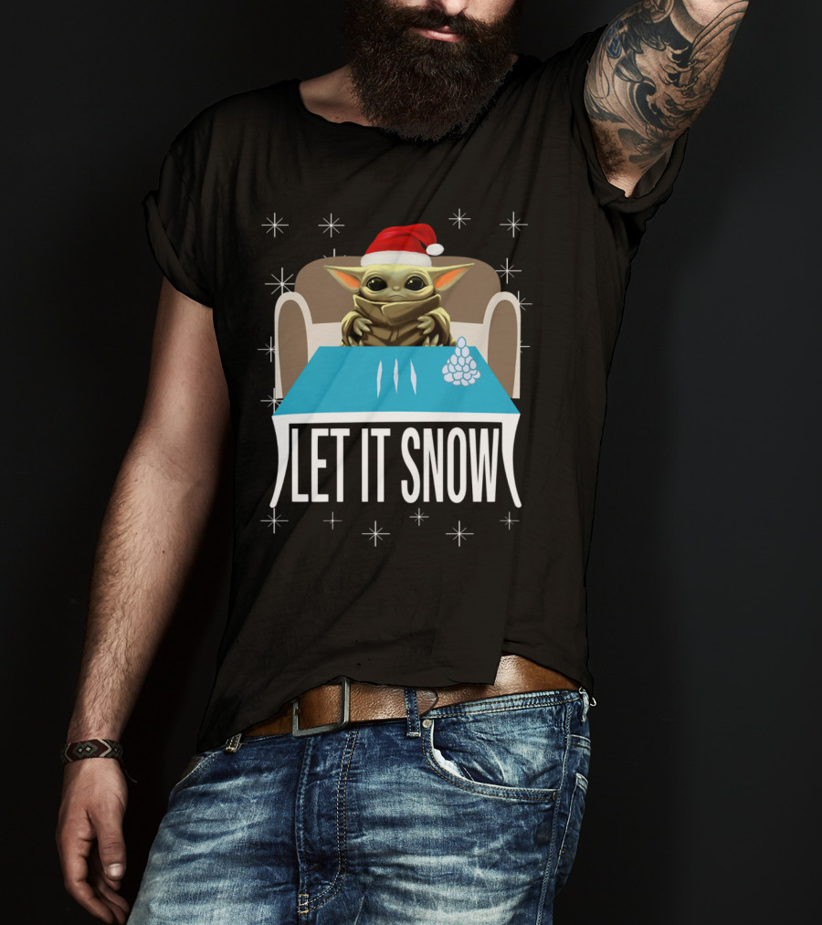 Santa Baby Yoda Let It Snow Holiday T-Shirt