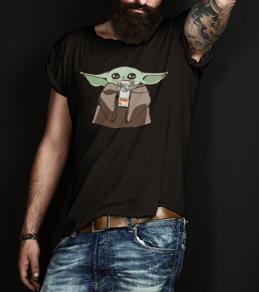 Baby Yoda Holding Baby Claw Can T-Shirt
