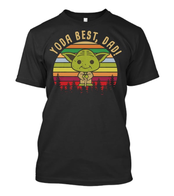 Yoda Best Dad Vintage Sunset With Baby Yoda T-Shirt
