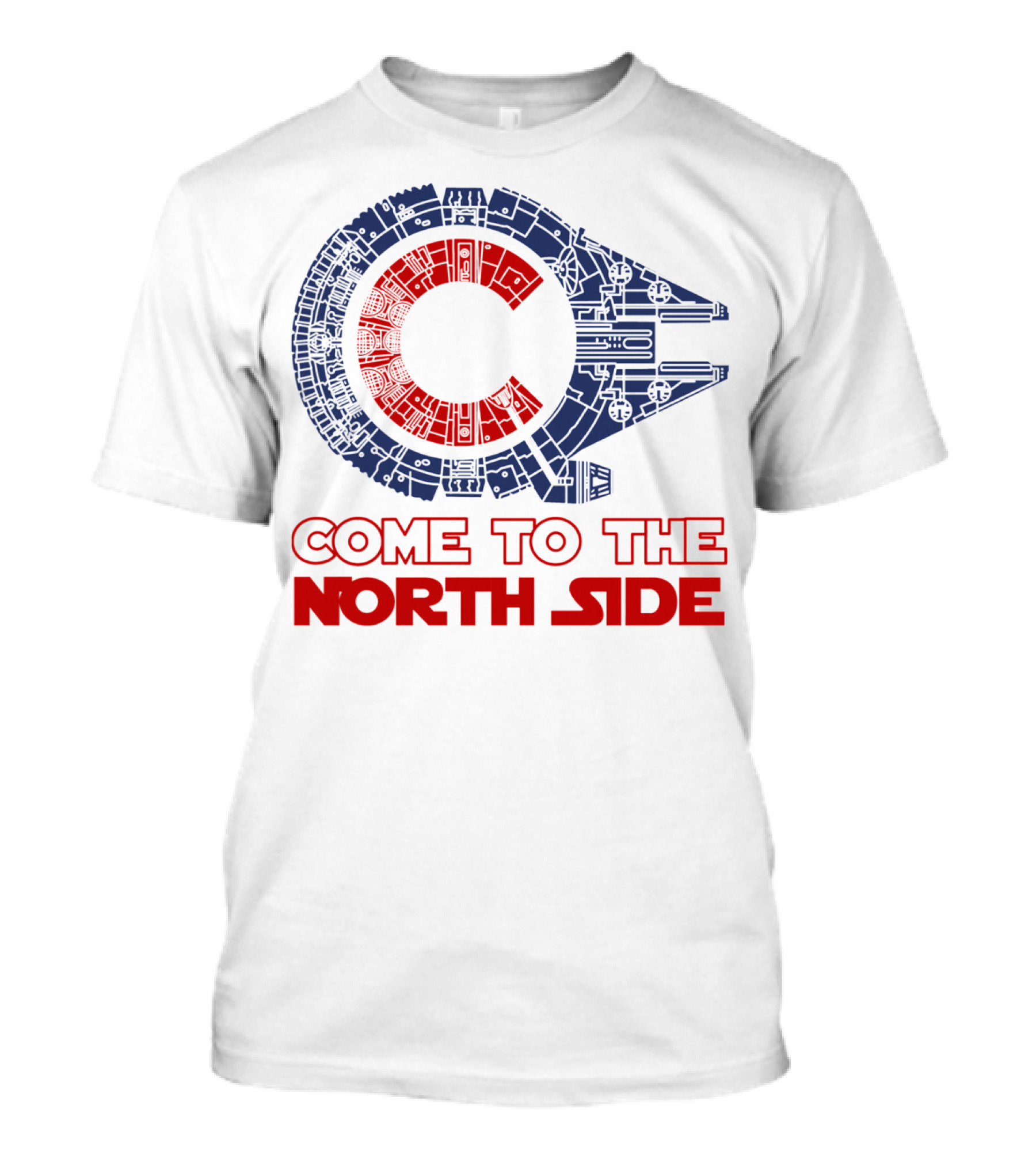 Come To The North Side Star Wars Millennium Falcon Chicago Cubs T-Shirt