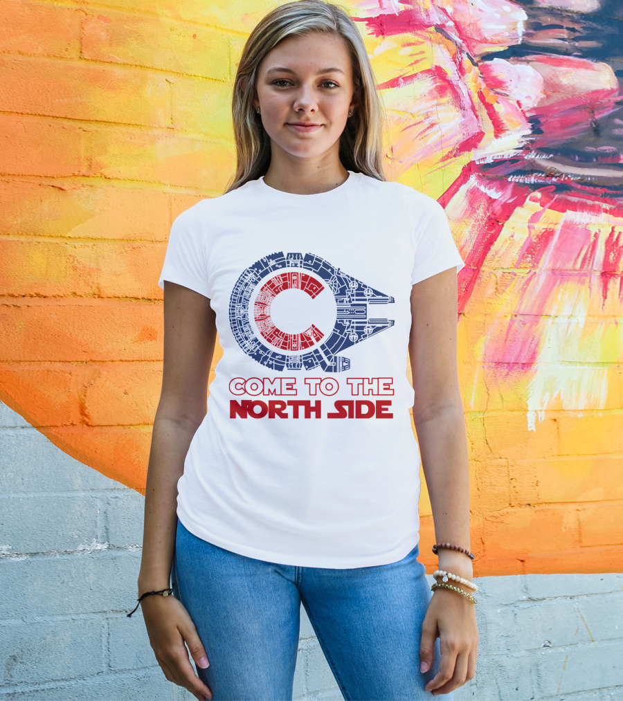 Come To The North Side Star Wars Millennium Falcon Chicago Cubs T-Shirt