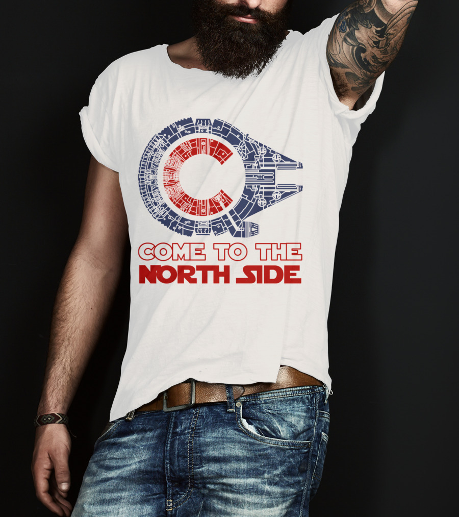 Come To The North Side Star Wars Millennium Falcon Chicago Cubs T-Shirt