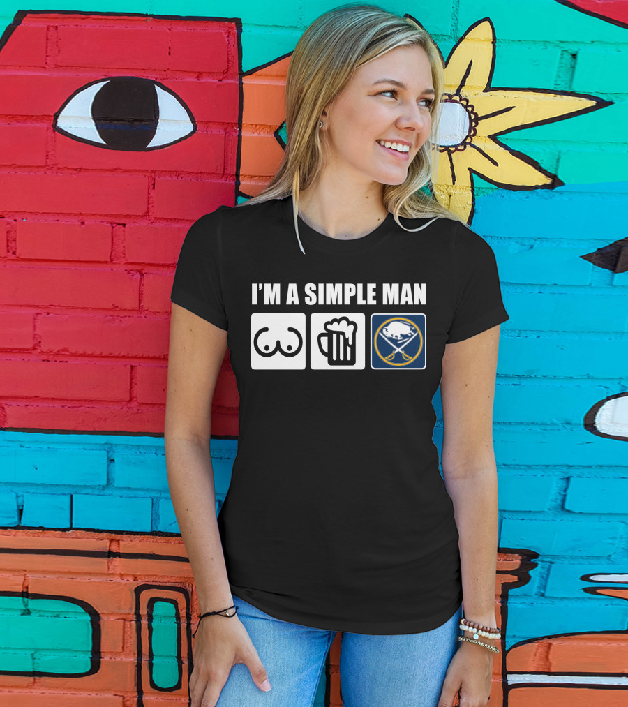 Sabres I'm A Simple Man Iconic Symbols Sports T-Shirt