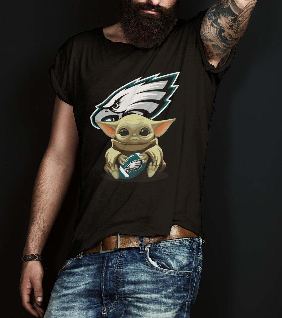 Yoda Baby Philadelphia Eagles Football Fan T-Shirt