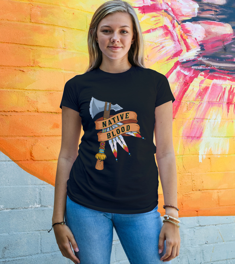 Native Blood Tribal Tomahawk Pride T-Shirt