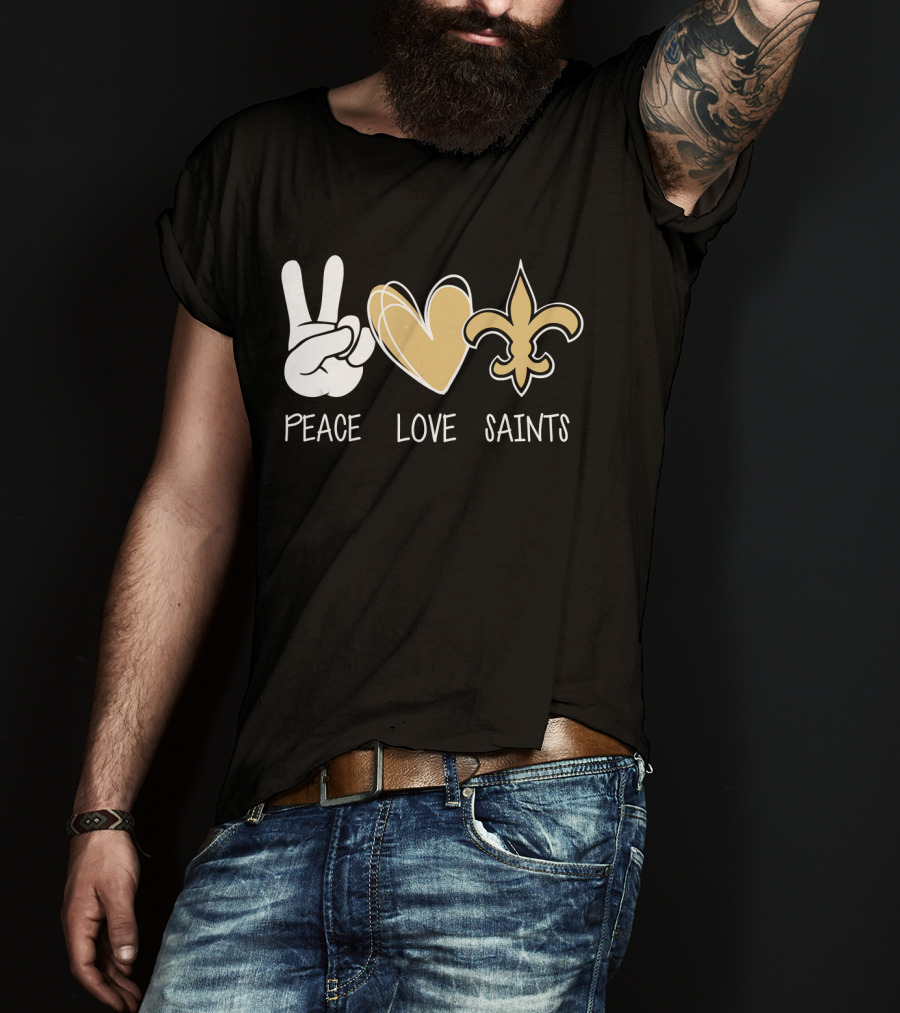 Peace Love Saints Hippie New Orleans Mardi Gras T-Shirt