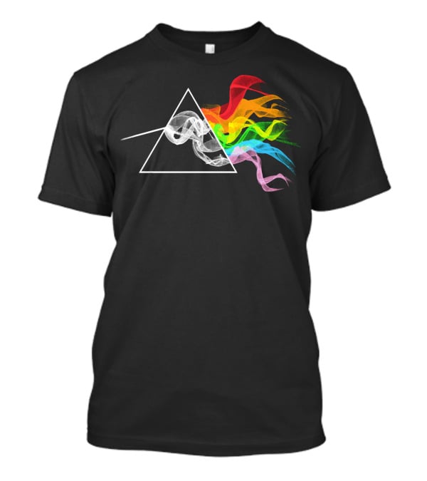 Smoking Dark Side Of The Moon Prism Rainbow Smoke T-Shirt