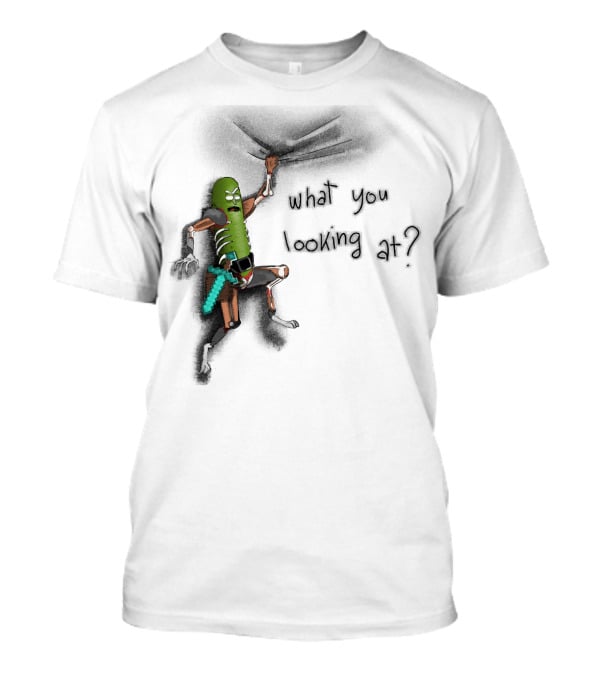 What You Looking At Pickle Rick Adventure T-Shirt