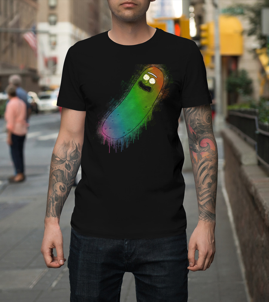 Pickle Rick Rainbow Drip Street T-Shirt
