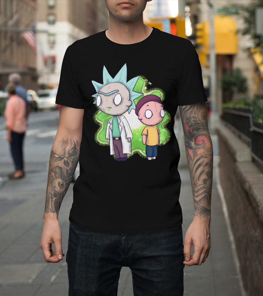 Plushie Rick And Morty Portal Background T-Shirt