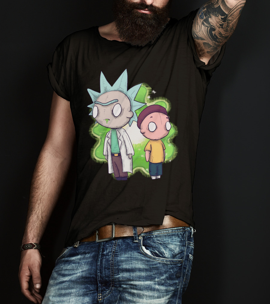 Plushie Rick And Morty Portal Background T-Shirt