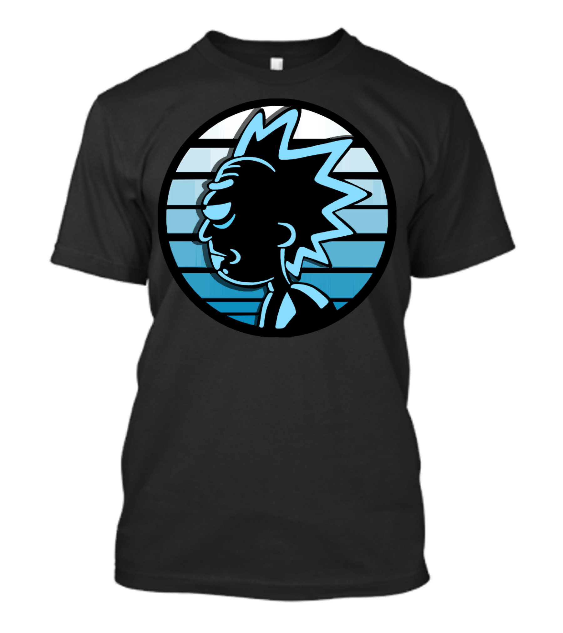 Rick Sanchez Profile Neon Stripes T-Shirt