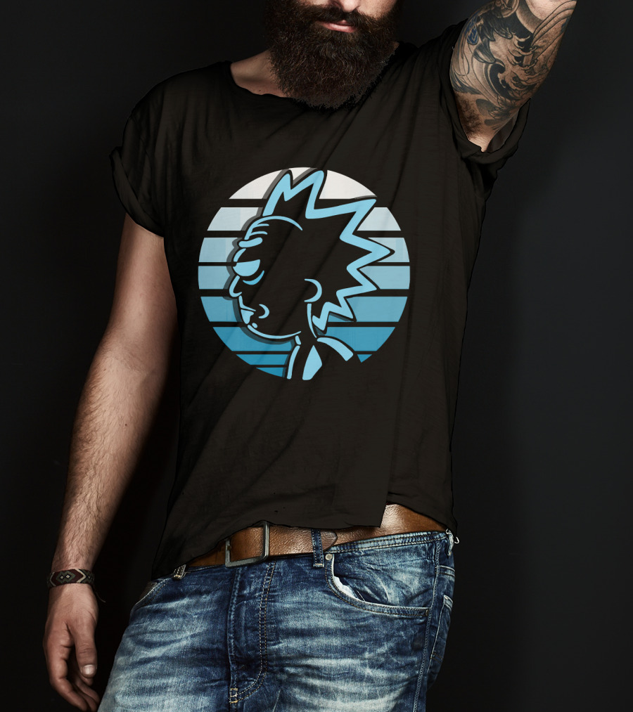 Rick Sanchez Profile Neon Stripes T-Shirt
