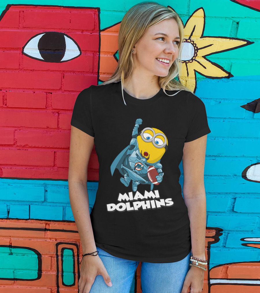 MIAMI DOLPHINS Minion Superhero Football T-Shirt