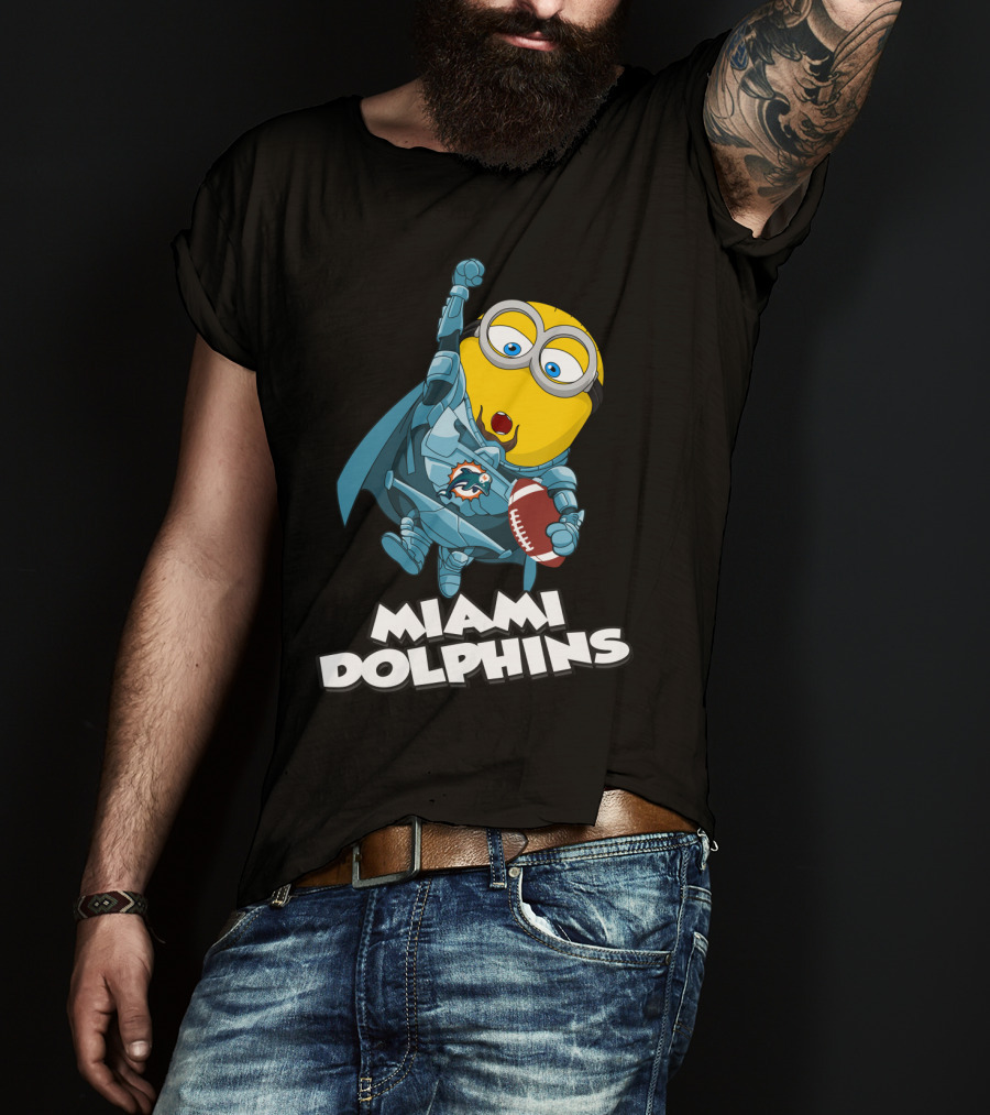 MIAMI DOLPHINS Minion Superhero Football T-Shirt