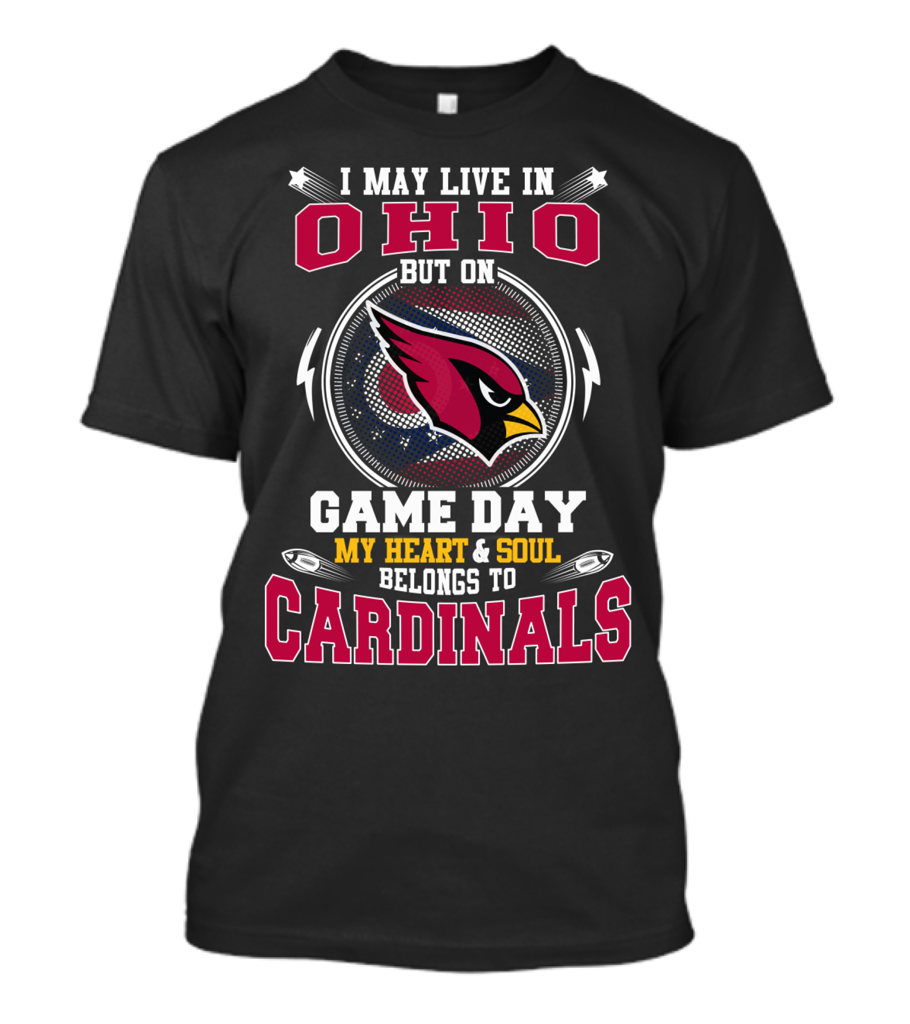 Cardinals Game Day Ohio My Heart & Soul Belongs To Cardinals T-Shirt