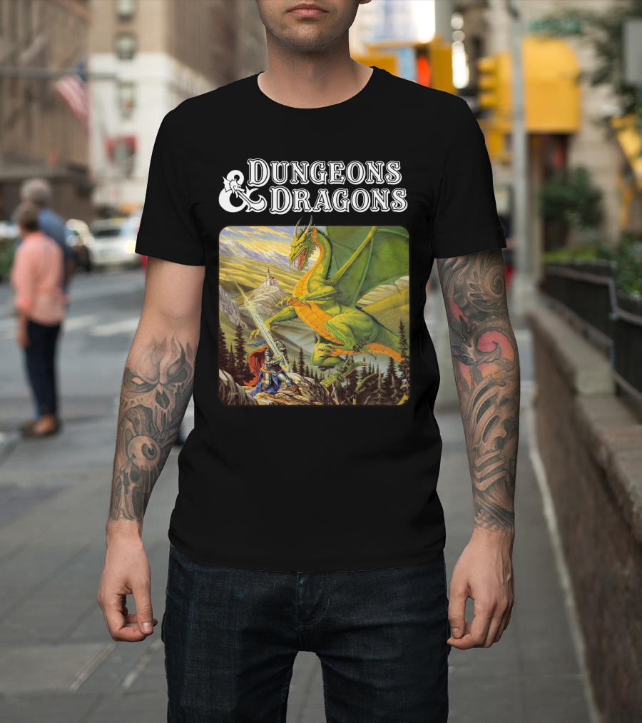 Dungeons And Dragons Dragon Battle Scene T-Shirt