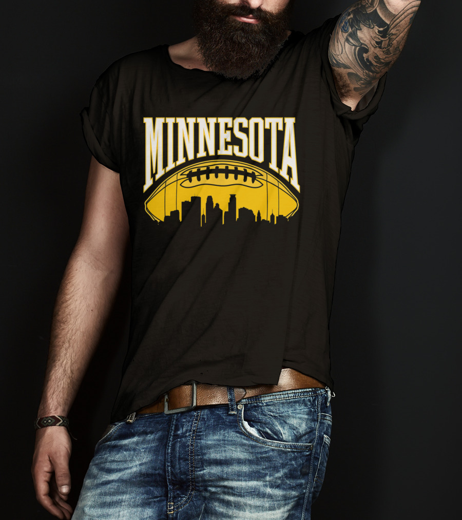 Minnesota Football Skyline Vintage Viking MN T-Shirt