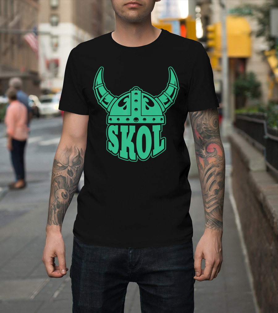 Skol Viking Helmet Nordic Symbols Vikings T-Shirt
