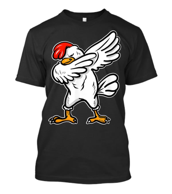Dabbing Chicken Icon With Red Comb And White Feathers T-Shirt