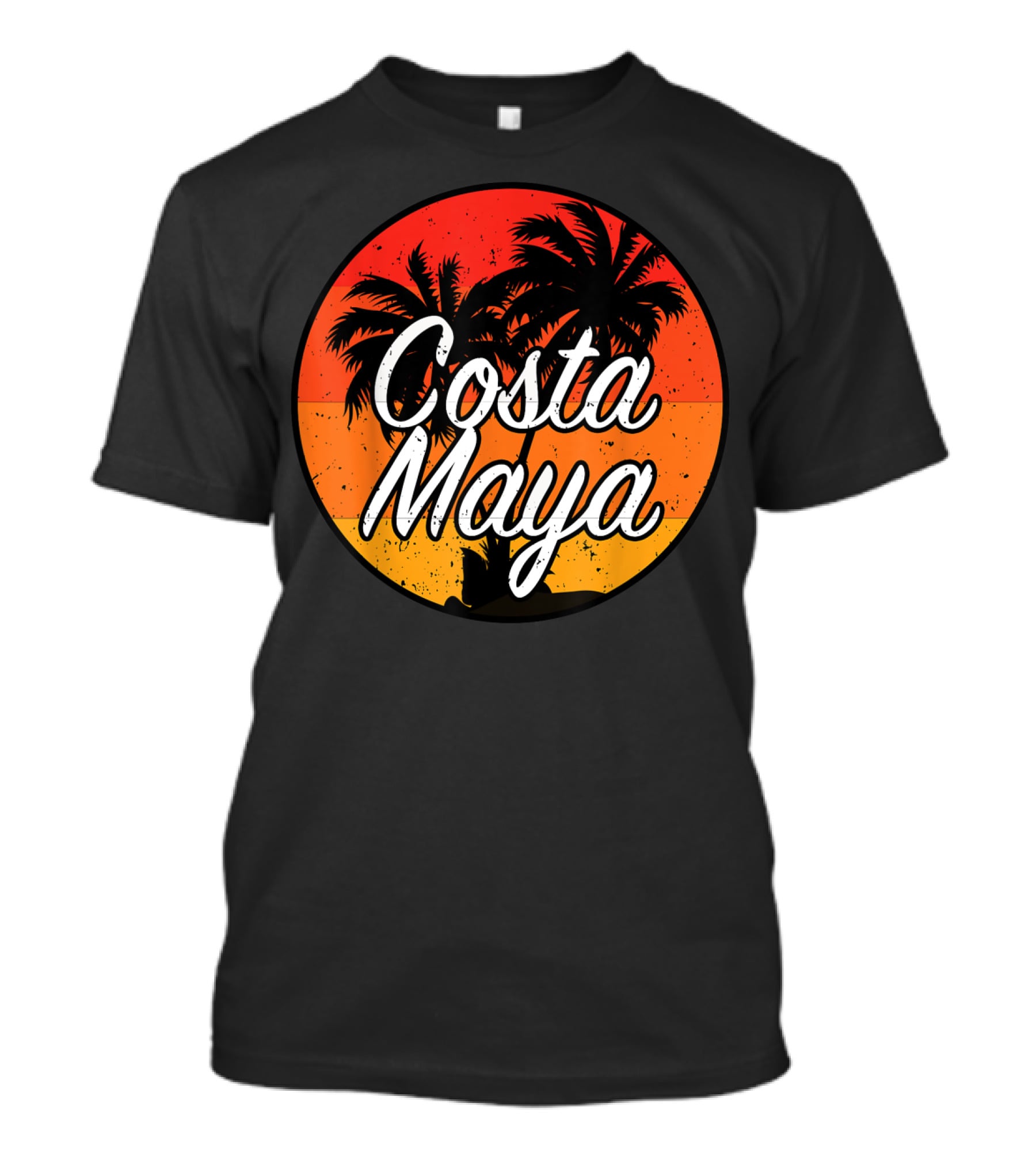 Costa Maya Mexico Vintage Sunset Palm Trees T-Shirt