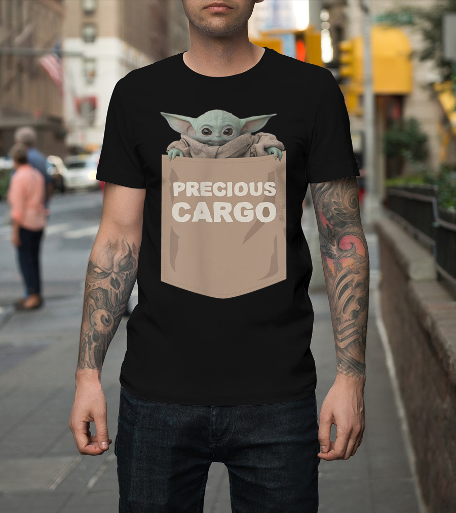 The Child Precious Cargo Pocket Yoda Mandalorian Star Wars Merchandise T-Shirt