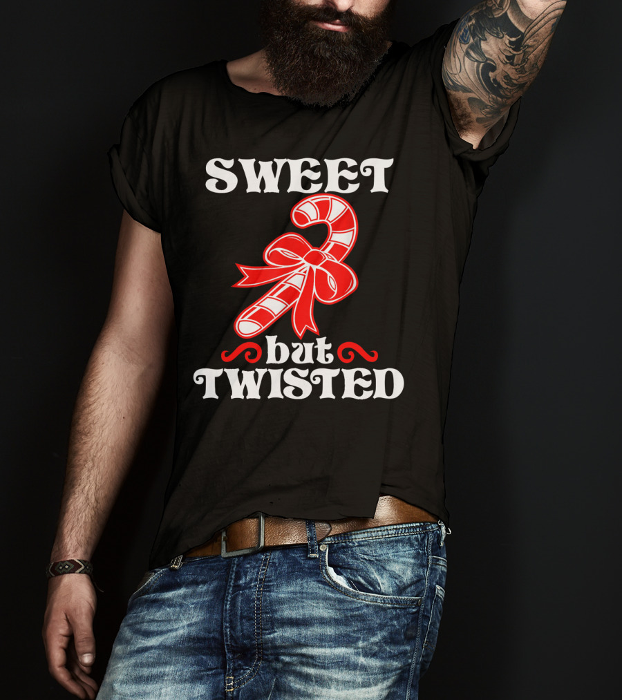 Sweet But Twisted Candy Cane Bow T-Shirt