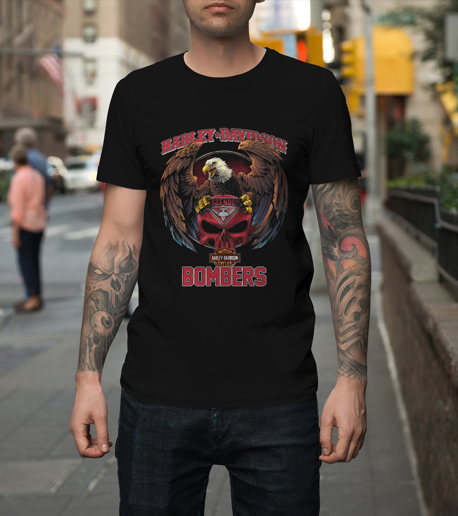 Harley Davidson Essendon Bombers Motorcycles Eagle T-Shirt