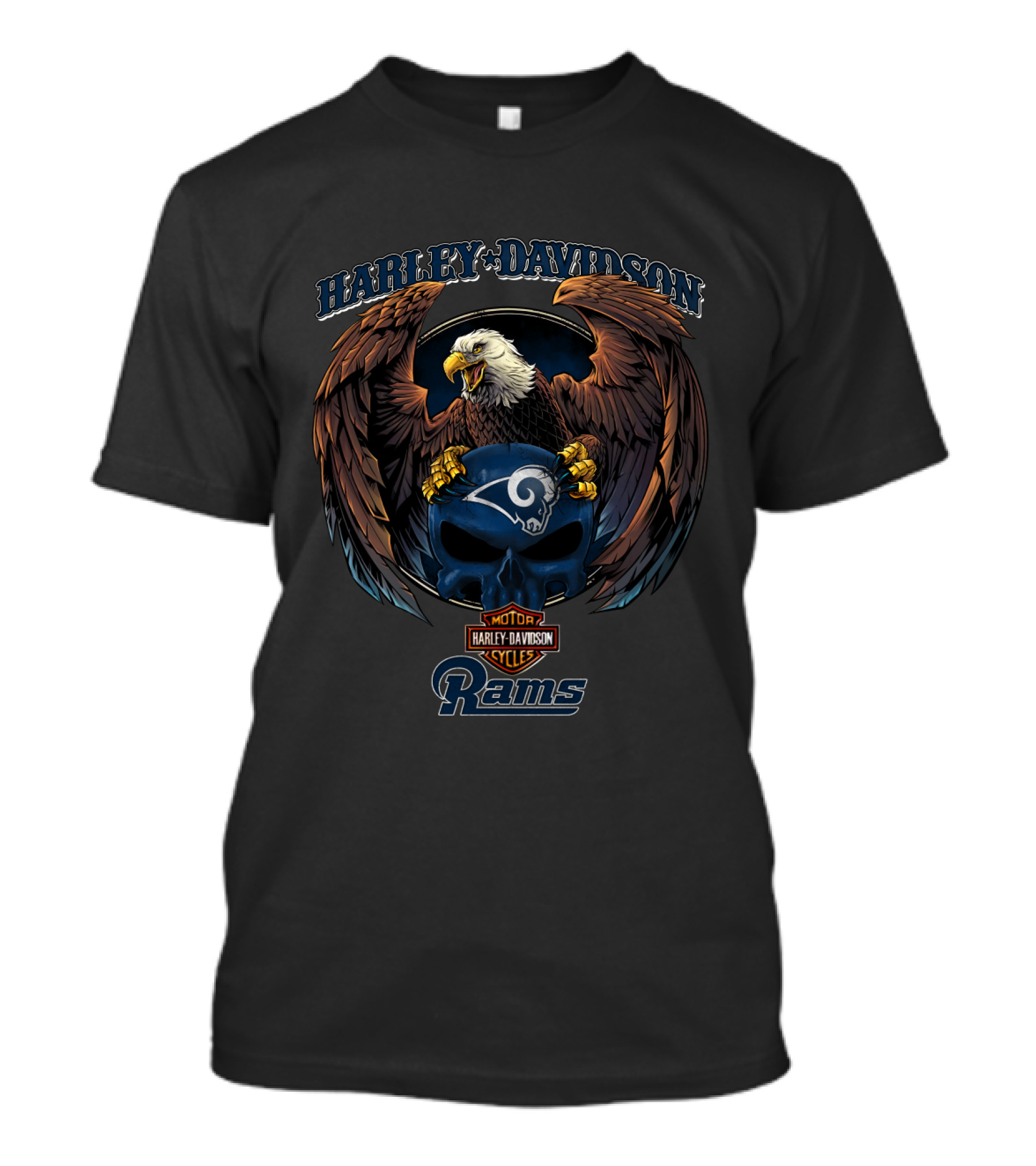 Harley Davidson Los Angeles Rams Motorcycle Cycles T-Shirt