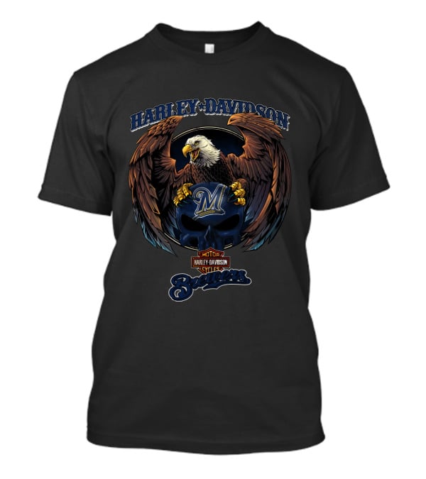 Harley Davidson Milwaukee Brewers Eagle Motor Styles T-Shirt