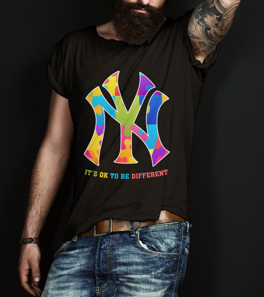 New York Yankees Colorful Logo It's OK To Be Different T-Shirt