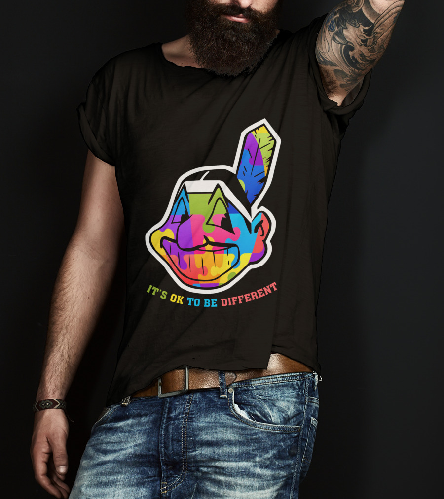 It's OK To Be Different Colorful Cleveland Indians T-Shirt