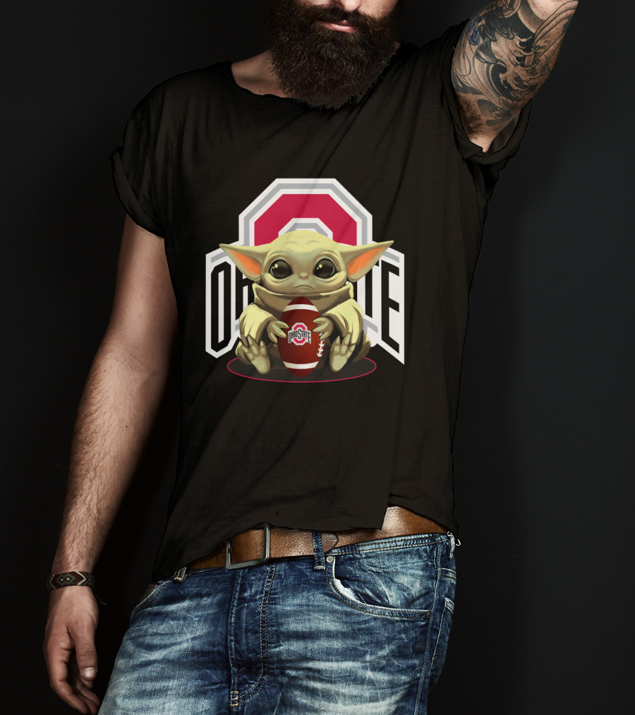 Baby Yoda Ohio State Buckeyes Football Fan T-Shirt