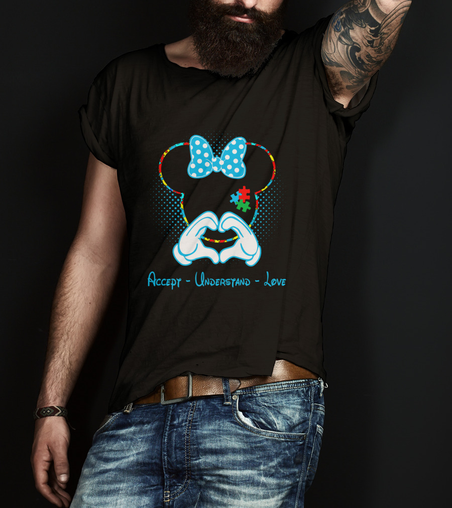 Accept Understand Love Minnie Mouse Autism Awareness T-Shirt