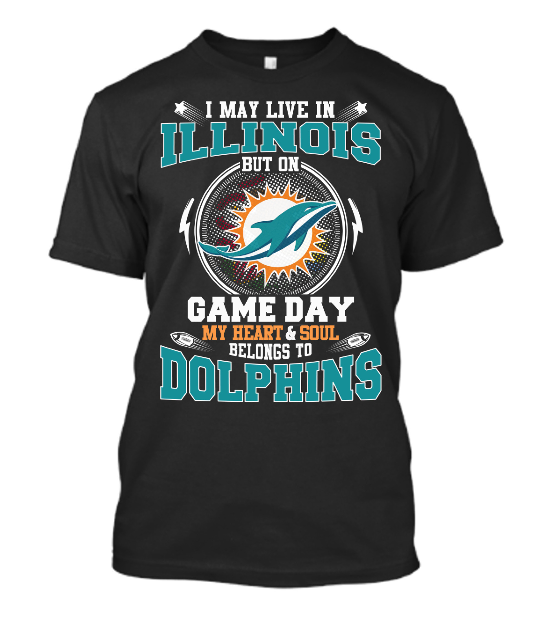 Illinois Game Day My Heart And Soul Belongs To Dolphins T-Shirt